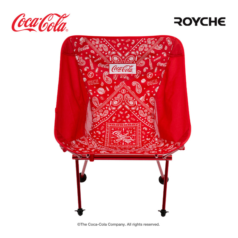 코카콜라 경량 레드 로우체어 캠핑 휴대용 방수 접이식 의자