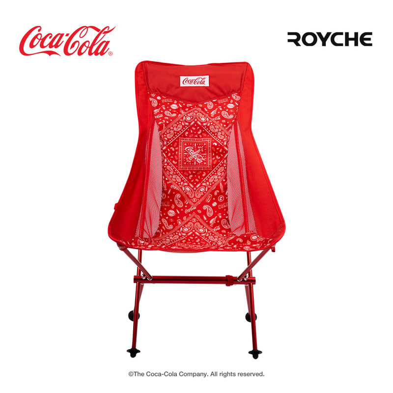 코카콜라 경량 레드 하이체어 캠핑 휴대용 방수 접이식 의자
